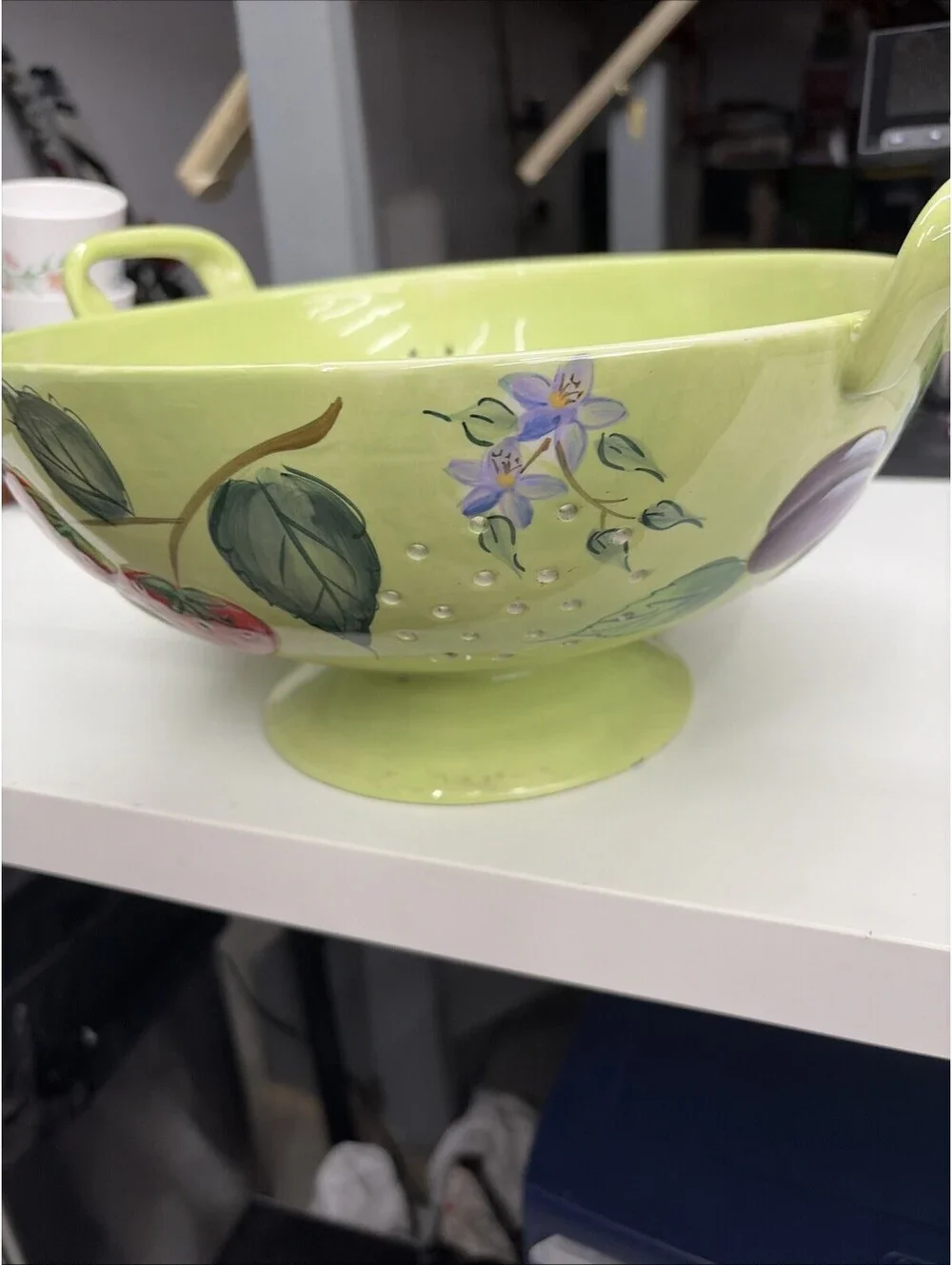 Vintage Claire Murray Gibson Fruit & Berries Embellished Strainer/ Colander